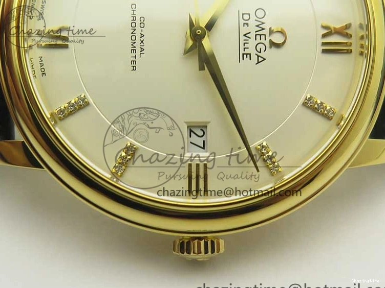 0111 De Ville YG MKF 1:1 Best Edition Silver Dial Diamonds Markers on Black Leather Strap MIYOTA 9015 V Flexible 8046